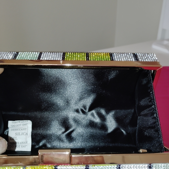 CALE Multicolor Rhinestone Grid Clutch - Picture 2 of 5